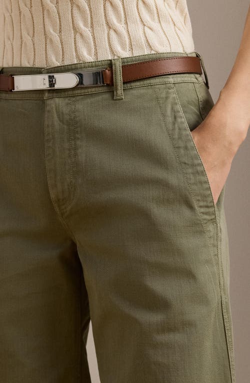 RALPH LAUREN LAUREN RALPH LAUREN WIDE LEG COTTON TWILL PANTS