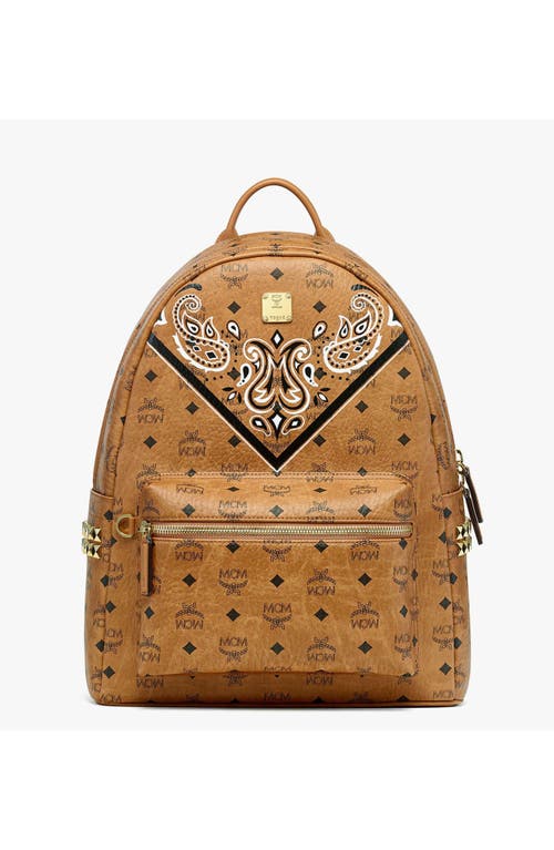 Mcm Stark Side Studs Backpack In Brown