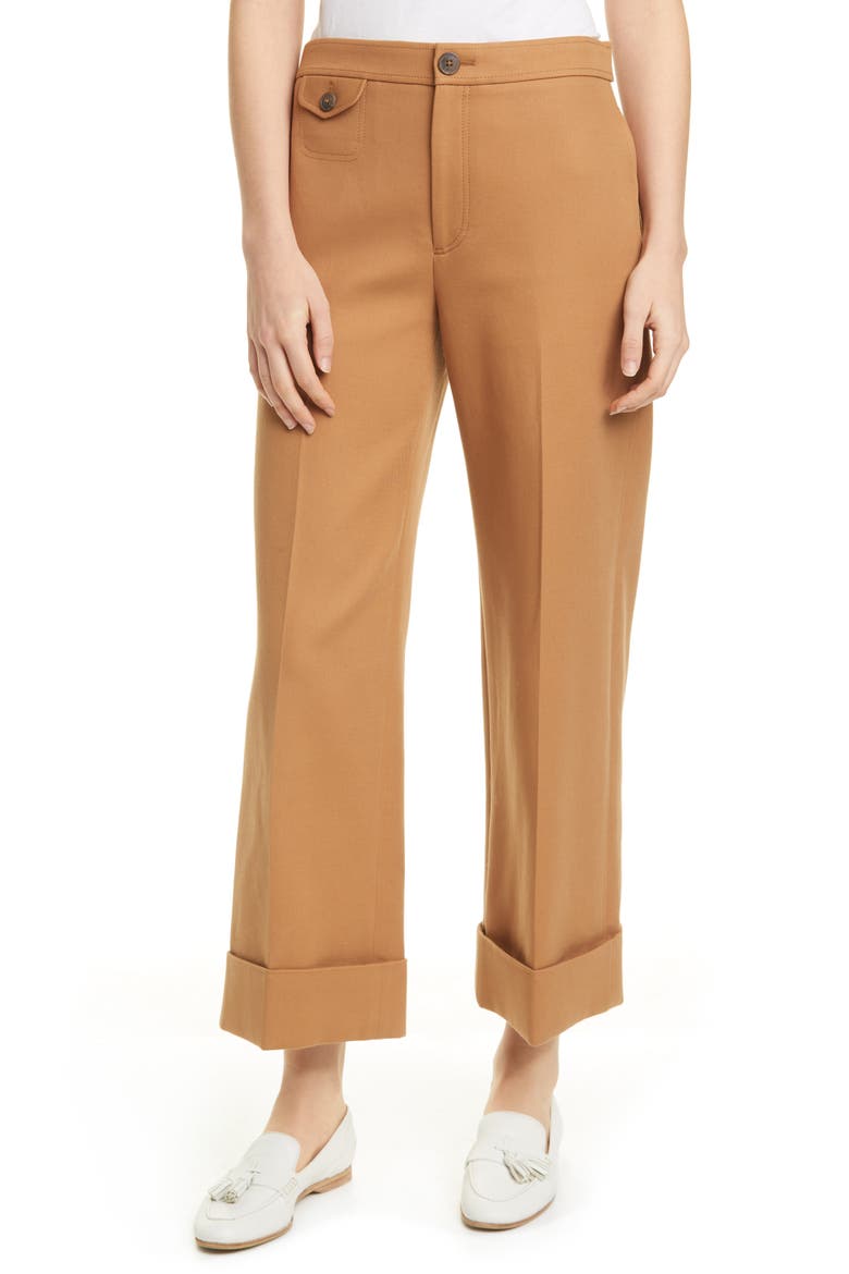 Cavalry Twill Cuffed Pants, Main, color, TOFFEE
