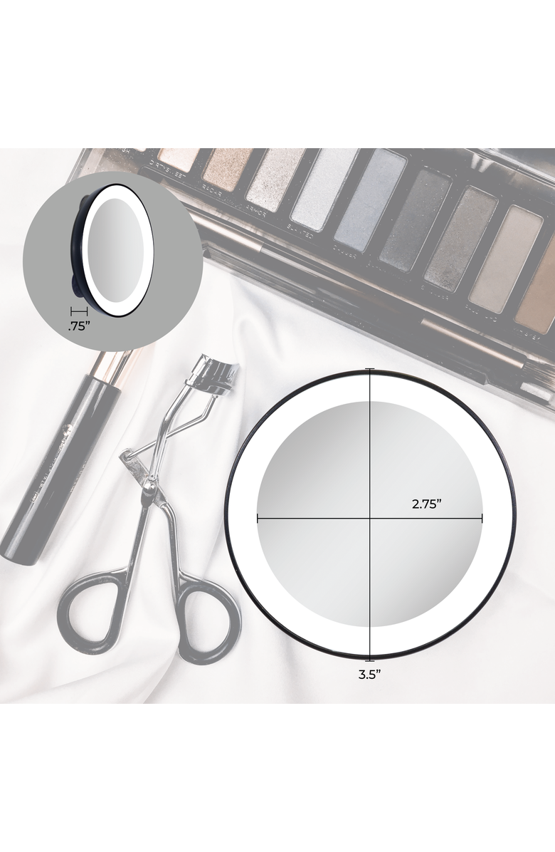 Zadro Lighted Compact Mirror with 10X Magnification & Suction Cup, Alternate, color, White