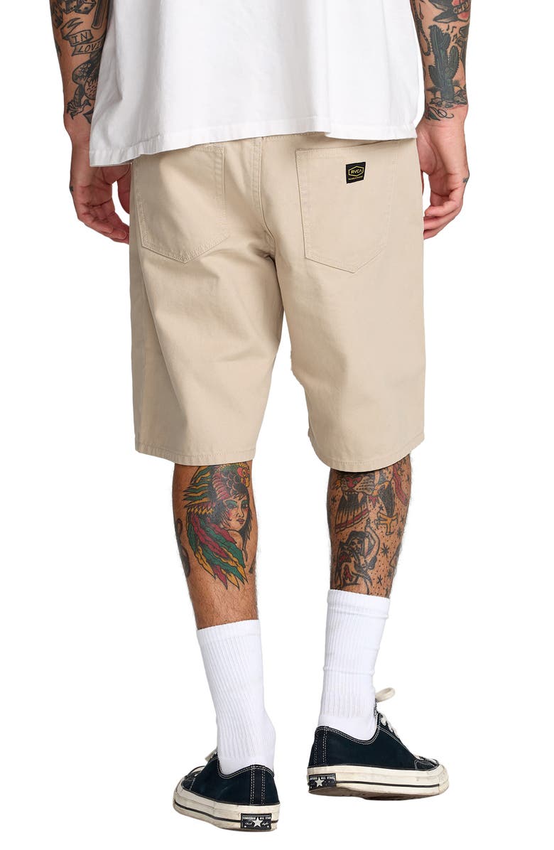 RVCA Dayshift Relaxed Fit Five-Pocket Shorts, Alternate, color, Light Khaki