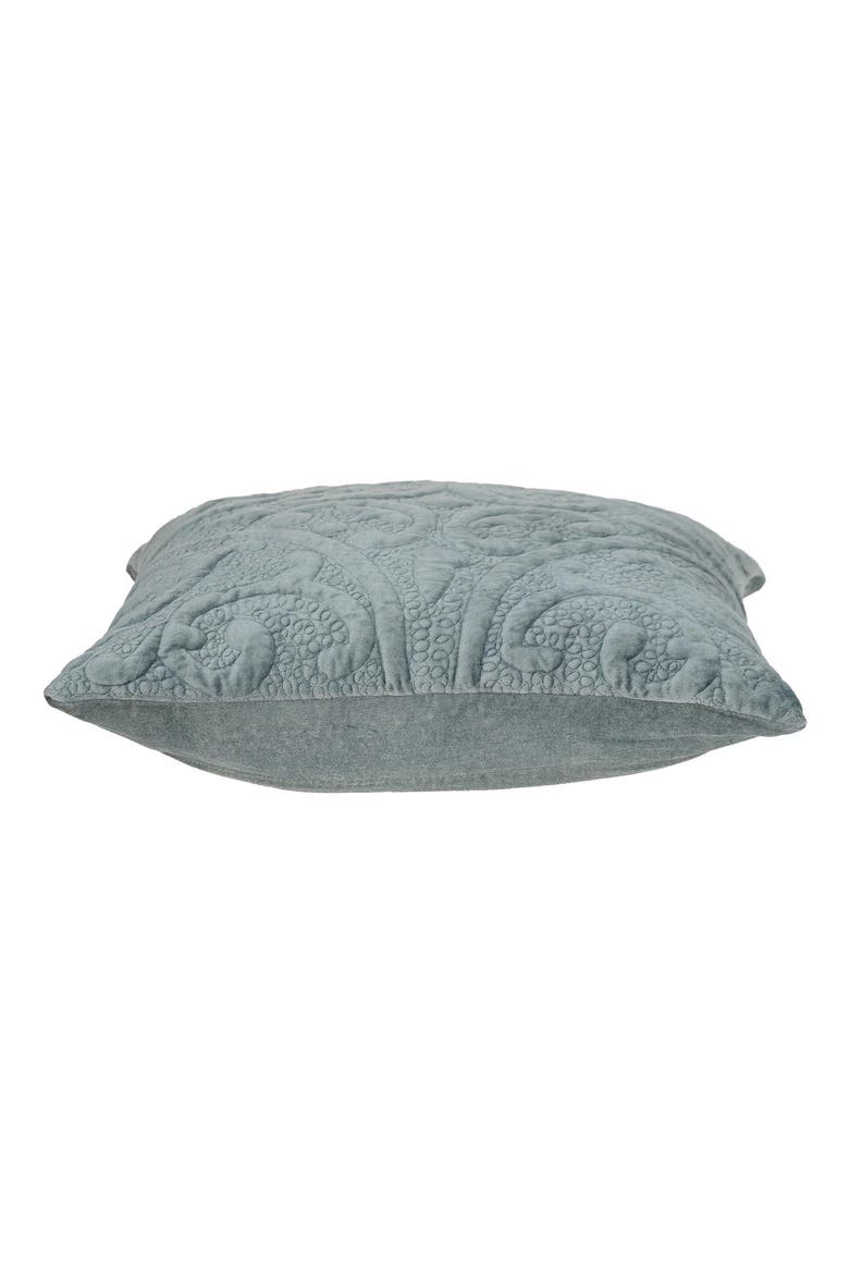 Tufted Velvet Square Throw Pillow, Alternate, color, SEA FOAM