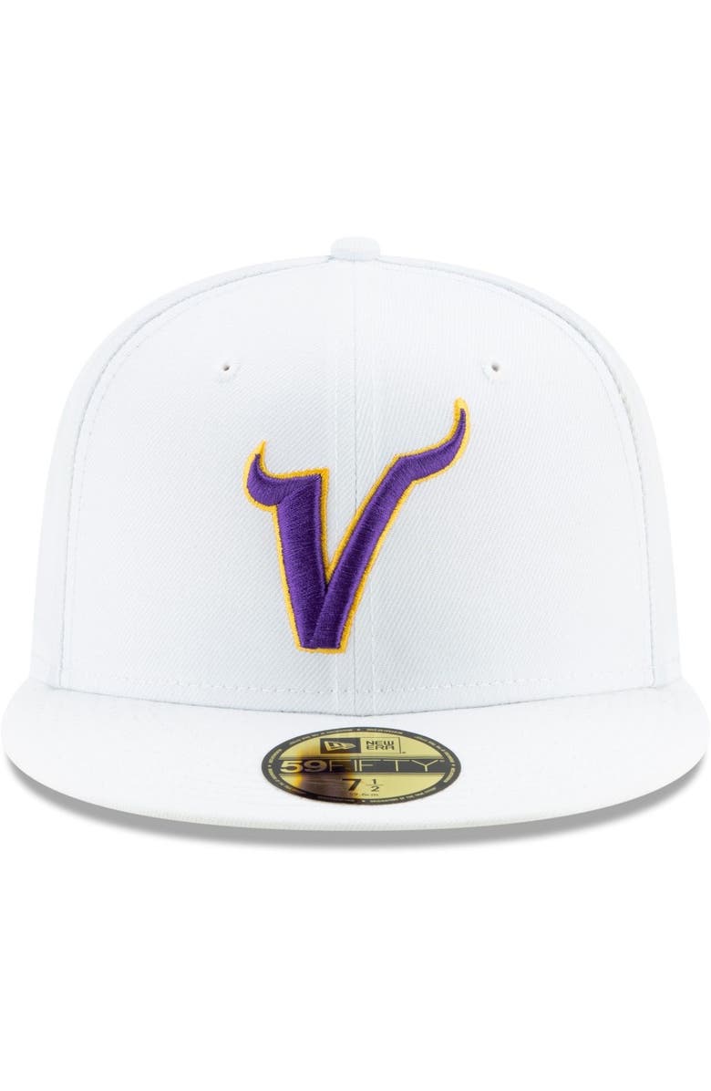 New Era Men's New Era White Minnesota Vikings Omaha Alternate 59FIFTY Fitted Hat, Alternate, color,