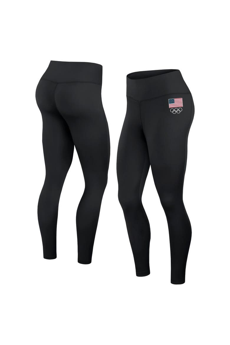 Women's Fanatics Branded Black Team USA Hip Print Leggings, Alternate, color, Black