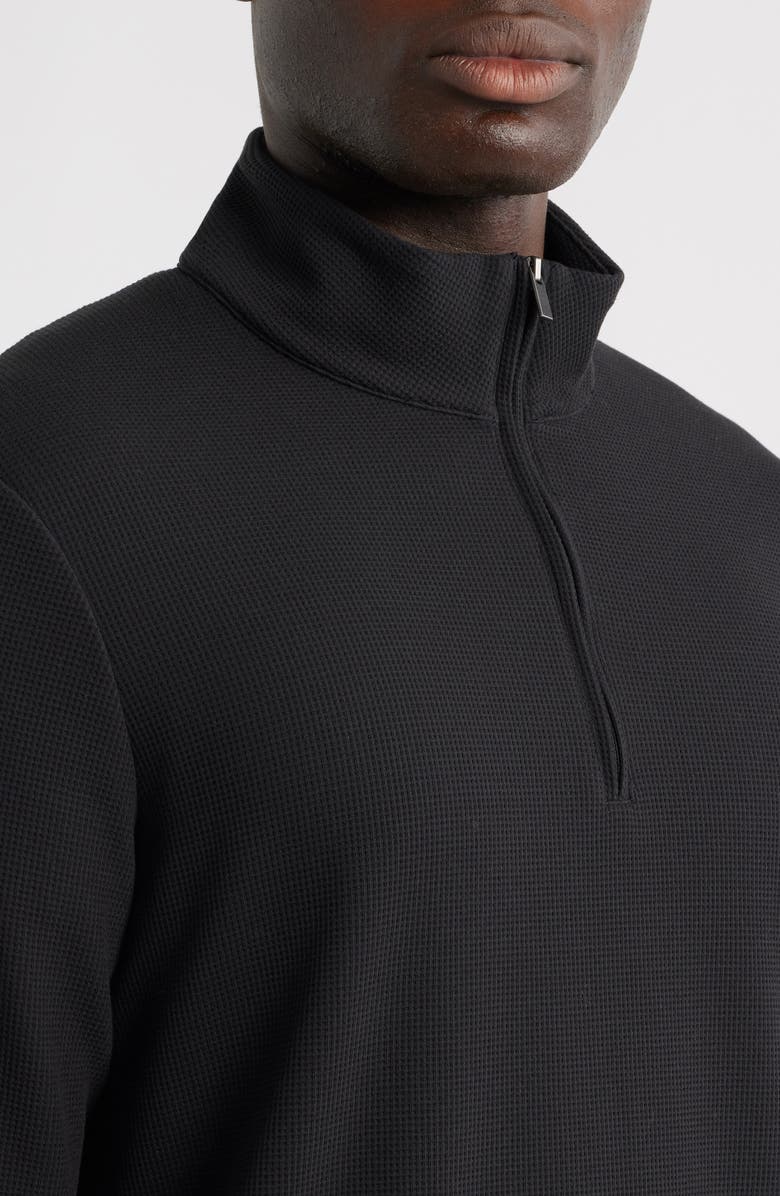 Free Fly Waffle Quarter Zip Pullover, Alternate, color, Black
