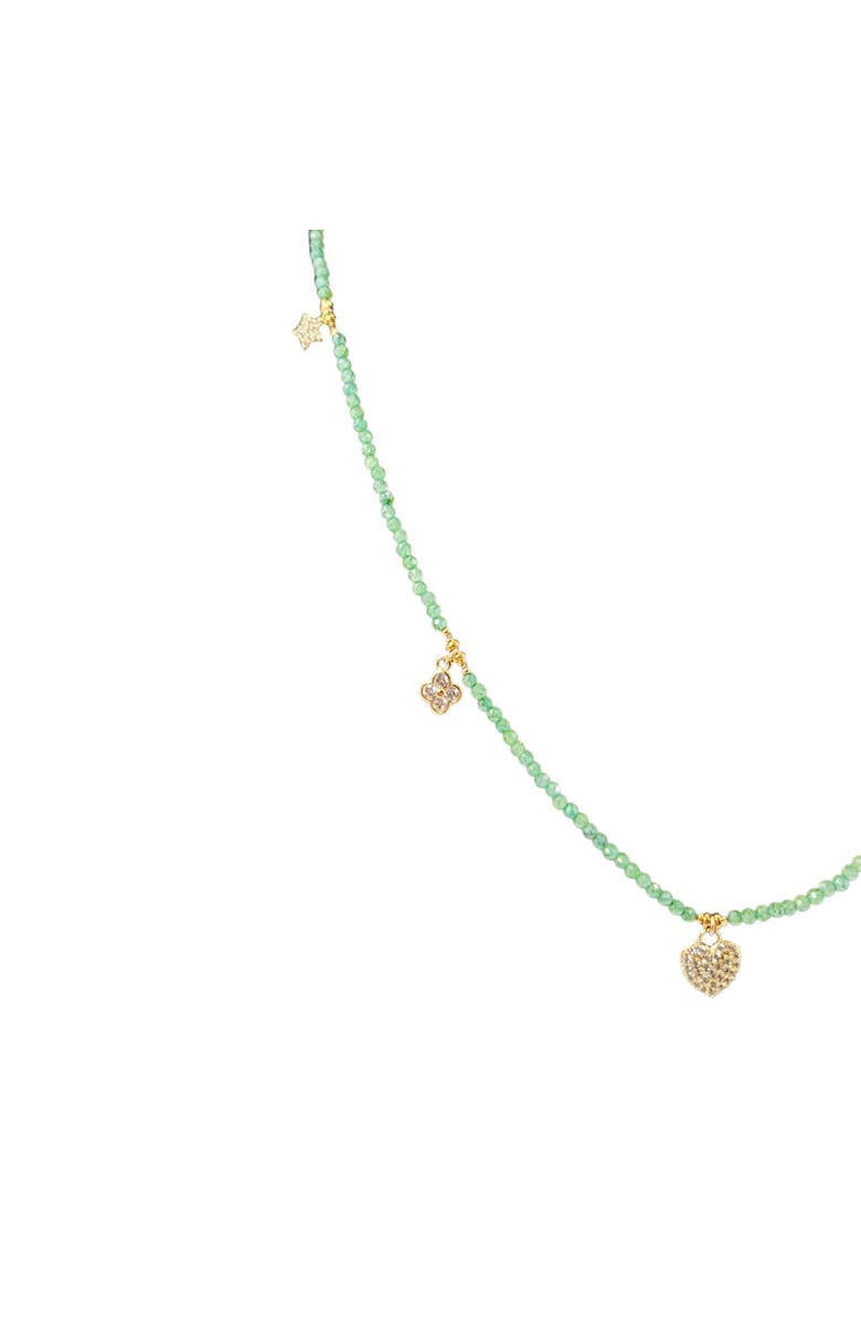 MADISON BEVERLY HILLS Green Aventurine Beaded Choker Necklace, Alternate, color, Green