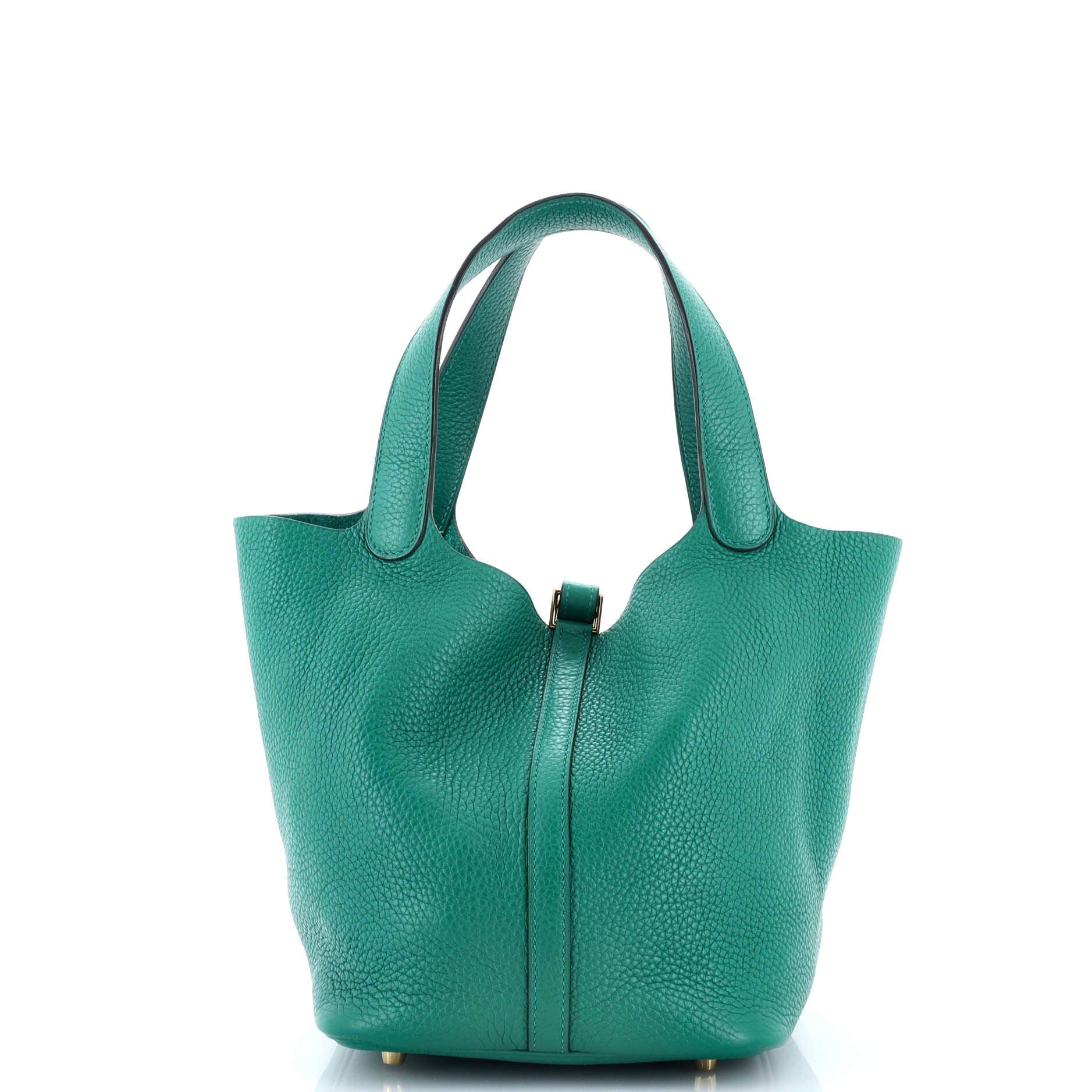 Pre-Owned Hermes Picotin Lock Bag Clemence MM, Alternate, color, Vert Vertigo