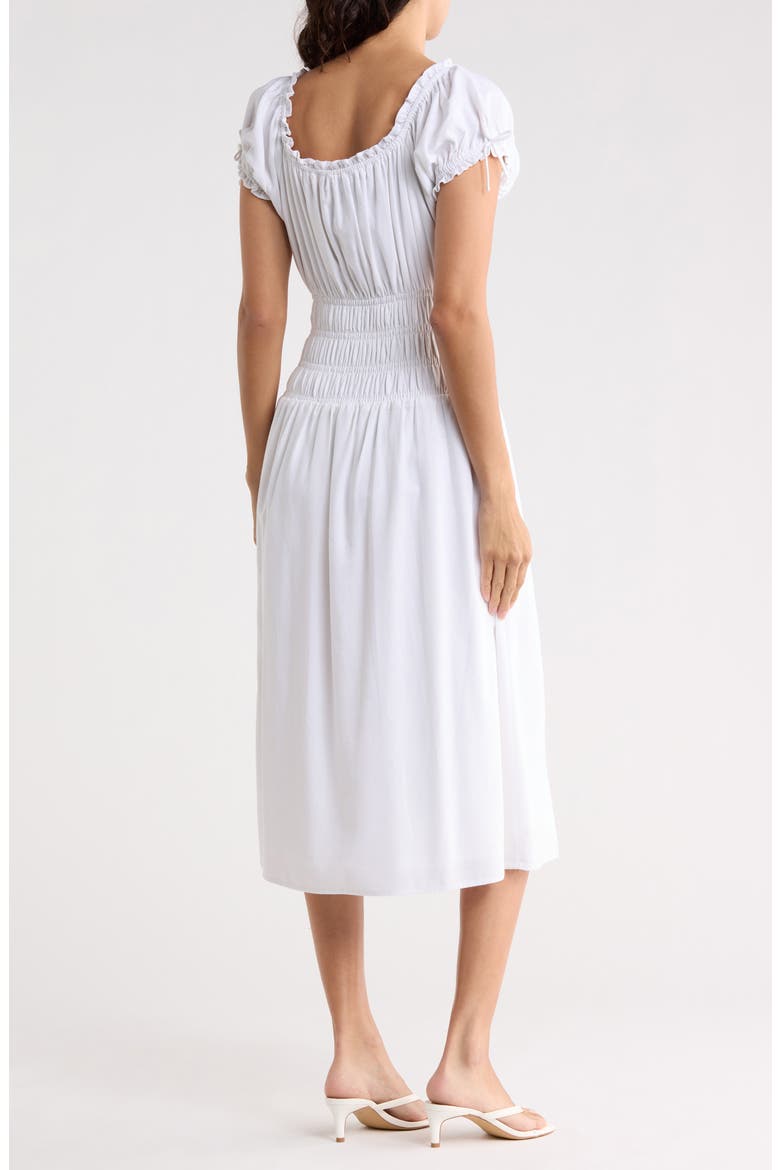Smocked Midi Dress, Alternate, color, IVORY
