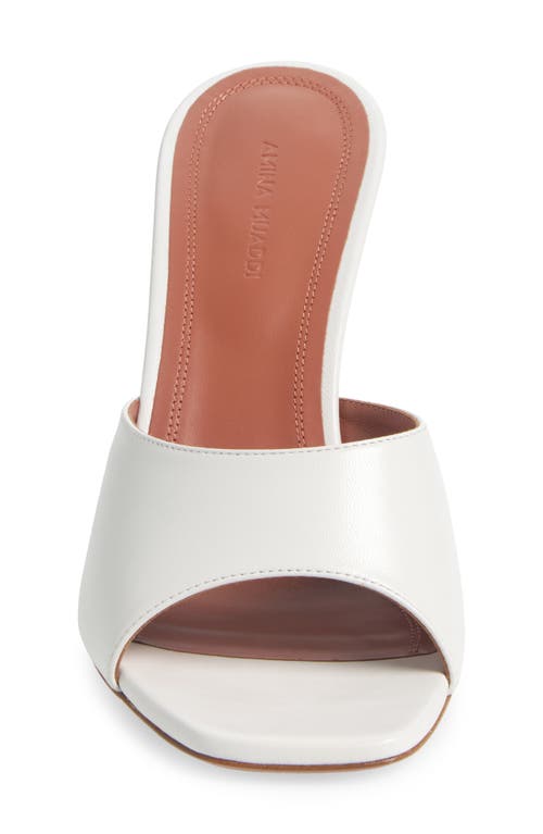 Shop Amina Muaddi Lupita Slipper Slide Sandal In Nappa White