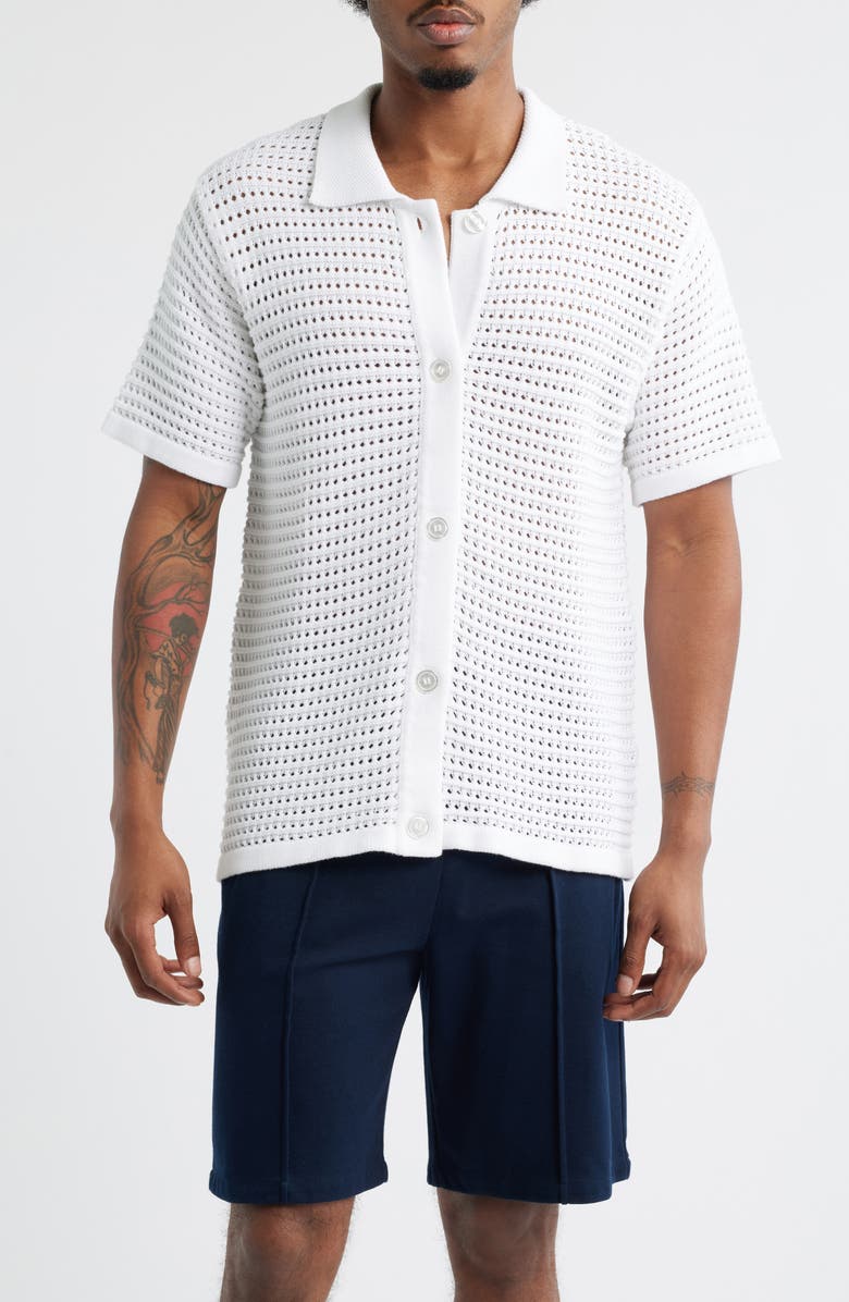KROST Venice Short Sleeve Knit Button-Up Shirt, Main, color, 
