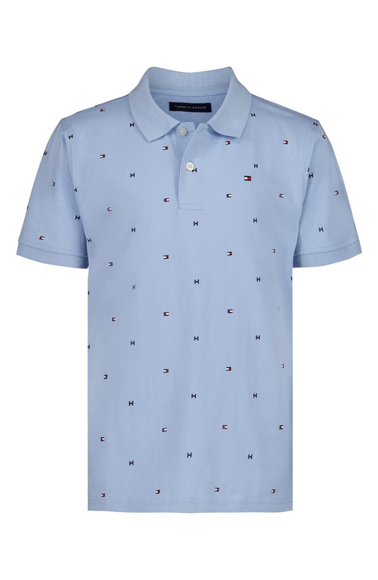 Tommy Hilfiger Kids' Logo Flag Polo, Main, color, Chambray Blue