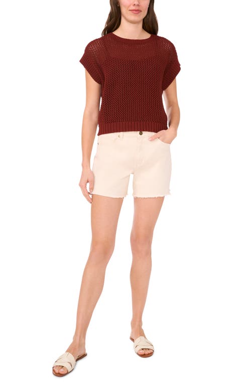 Halogenr Halogen(r) Open Stitch Cotton Crop Sweater Vest