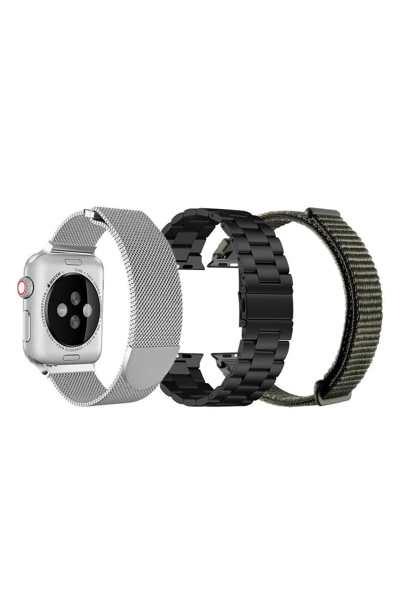 The Posh Tech Set of 3 Apple Watch<sup>®</sup> Watchbands, Alternate, color, Multi Pack