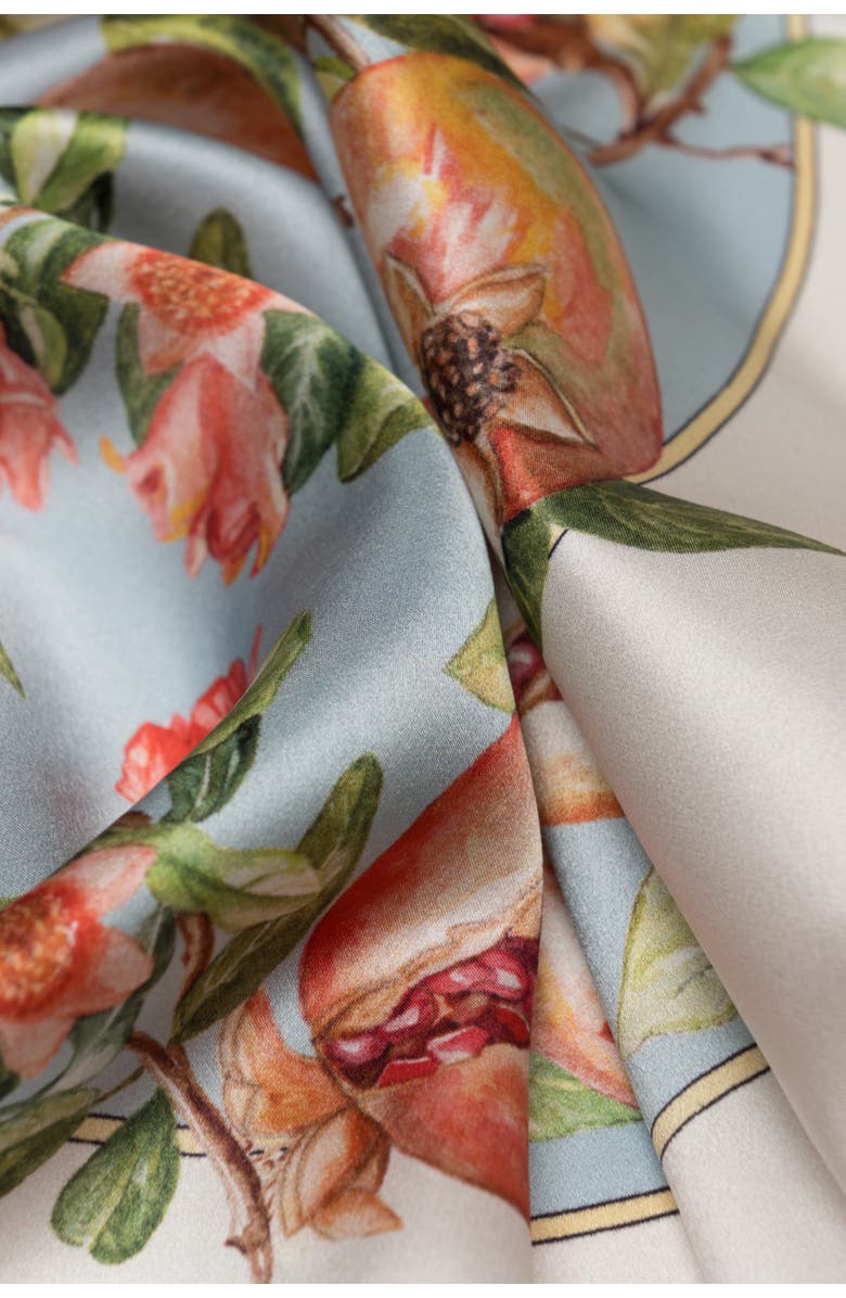 Elizabetta Melograno - Hand Rolled Silk Foulard for Women, Alternate, color, Powder Blue