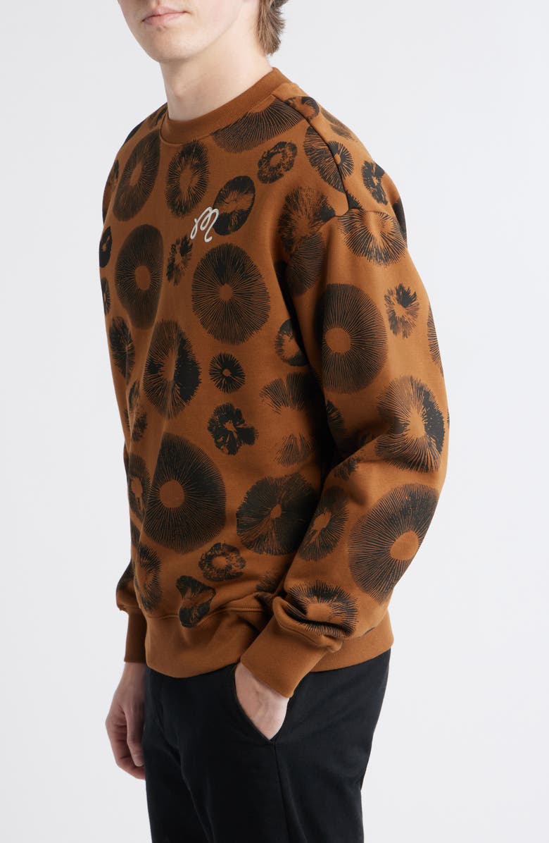 Malbon Golf Range Foraging Print Sweatshirt, Alternate, color, Pecan