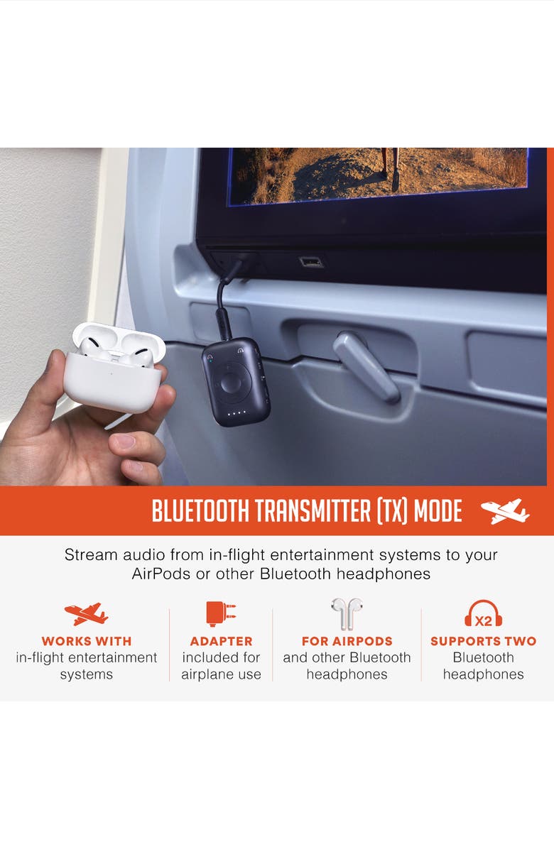 MEE audio Connect Air Pro 2-in-1 Bluetooth Wireless Audio Transmitter & Receiver, Alternate, color, Black