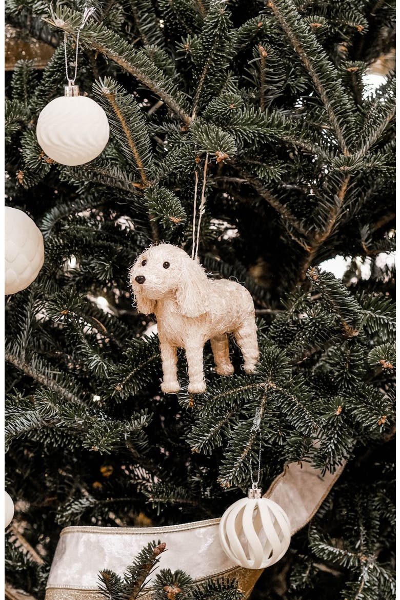 Labrador Handwoven Ornament, Alternate, color, WHITE