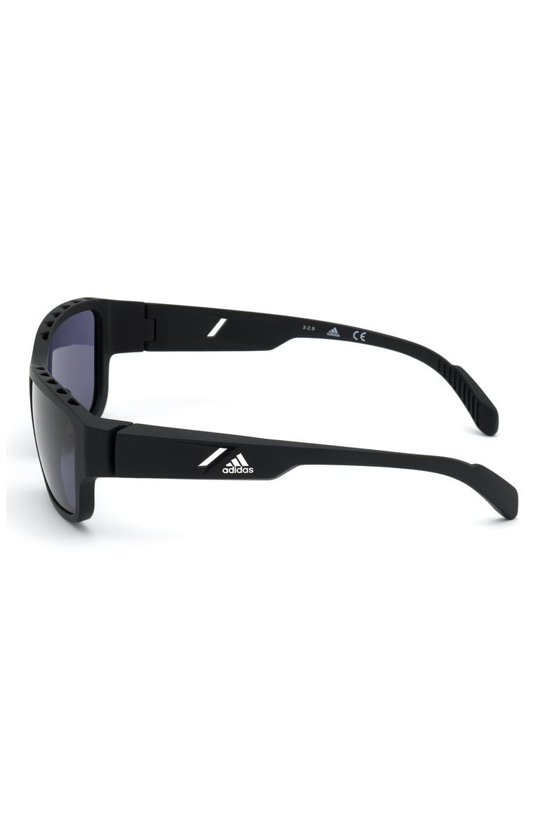 57mm Rectangular Sunglasses, Alternate, color, BLACK / SMOKE LENS KOLOR UP TM