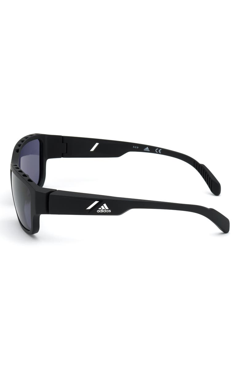 adidas 57mm Rectangular Sunglasses, Alternate, color, Black / Smoke Lens Kolor Up Tm
