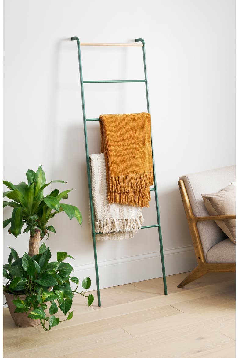 Leaning Storage Ladder, Alternate, color, FOREST GREEN