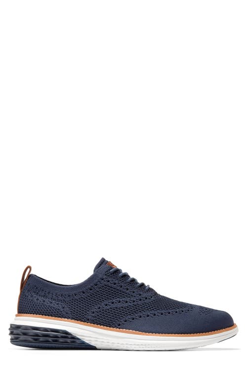 Cole Haan Grand Hurrion Stitchlite Wing Oxford In Navy Blzr Brtsh Tn