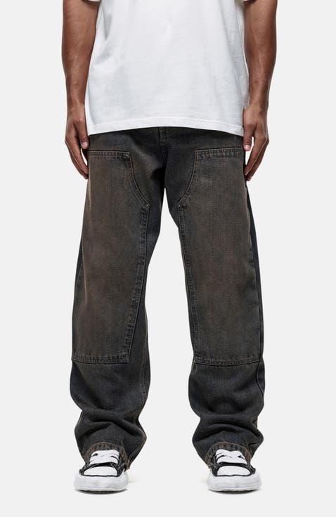Traipes Blue Washed Baggy Denim Jeans