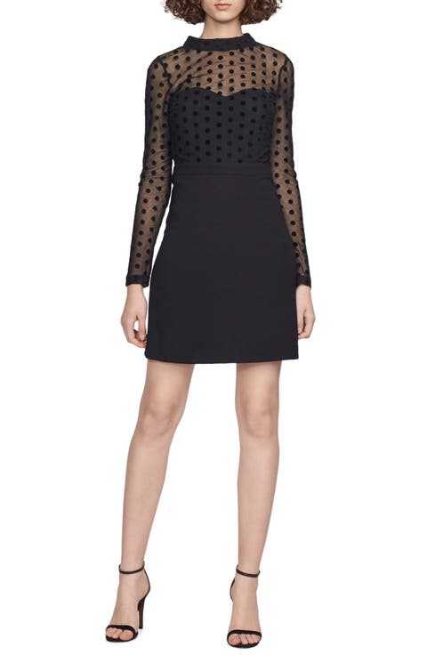 Mesh & Jersey Sheath Dress