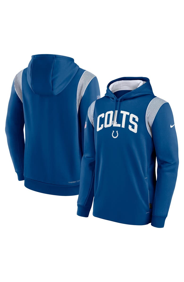 Nike Men's Nike Royal Indianapolis Colts Sideline Athletic Stack Performance Pullover Hoodie, Main, color, Royal