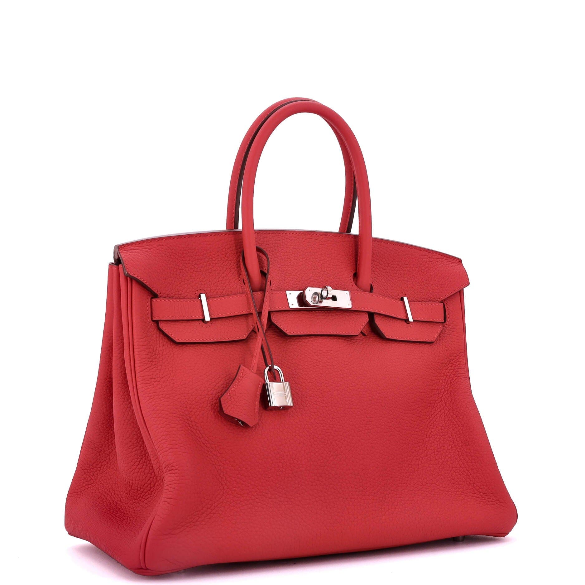 Pre-Owned Hermes Birkin Handbag Red Clemence with Palladium Hardware 35, Alternate, color, 