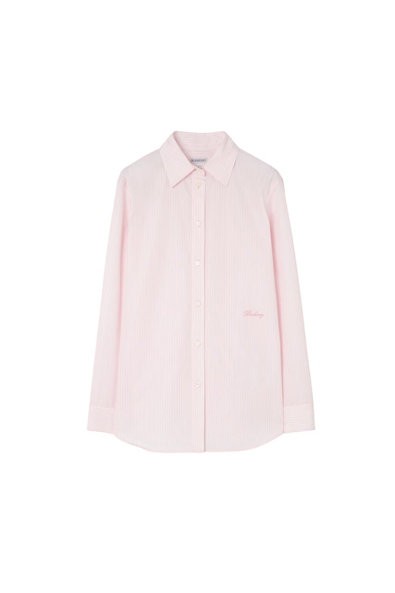 Classic Fit Striped Cotton Shirt, Alternate, color, Frosty pink
