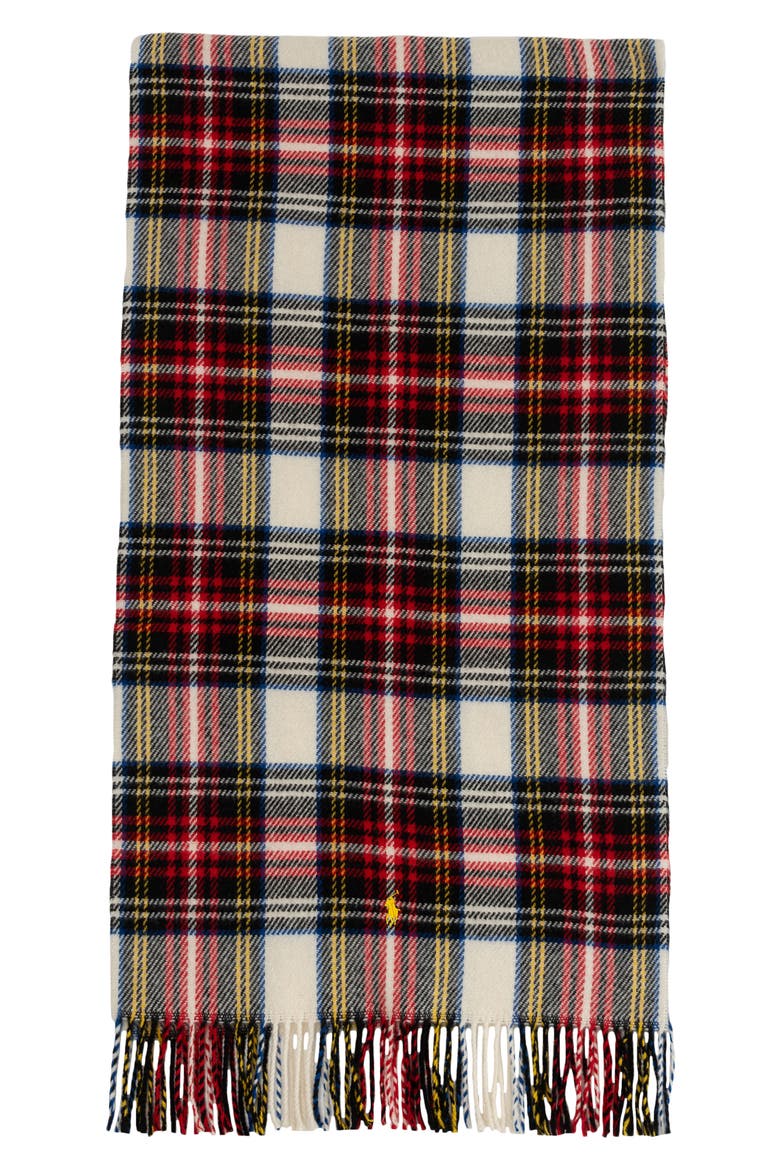 Plaid Wool Scarf, Alternate, color, DRESS STEWART