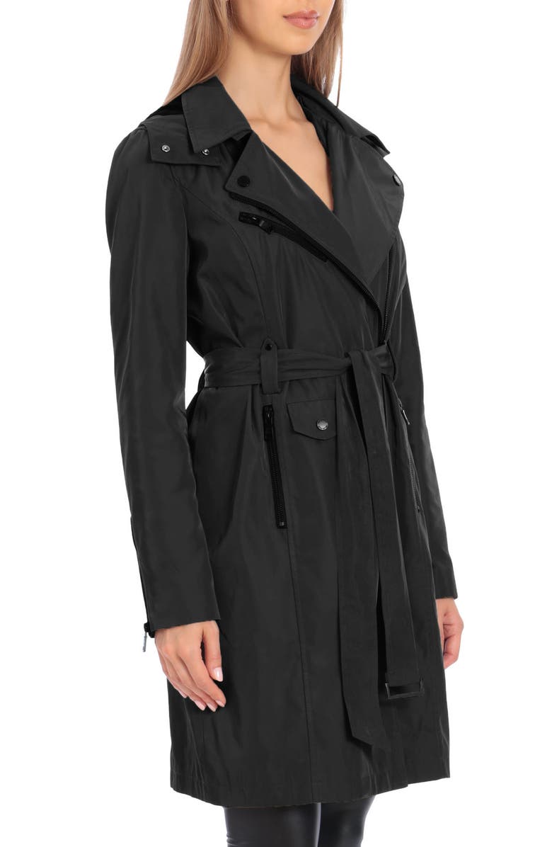 Avec Les Filles Water Resistant Moto Detail Trench Coat, Alternate, color,