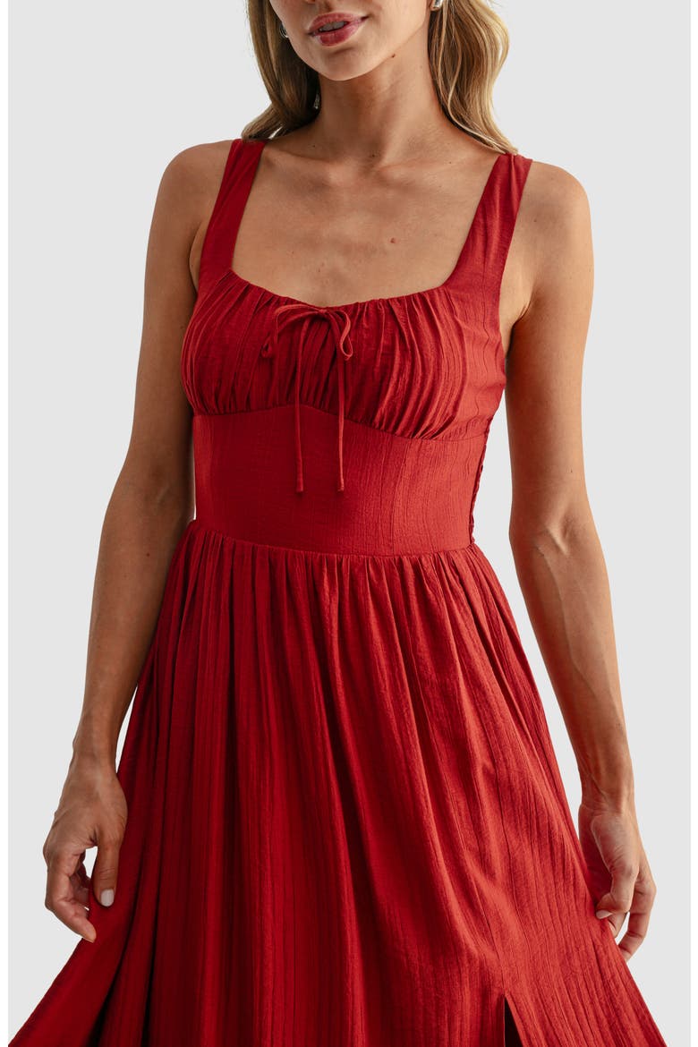 Textured Midi Dress, Alternate, color, DEEP RED