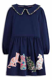 Kids' Appliqué Cotton Jersey Dress