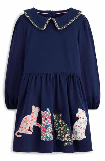 Kids' Appliqué Cotton Jersey Dress