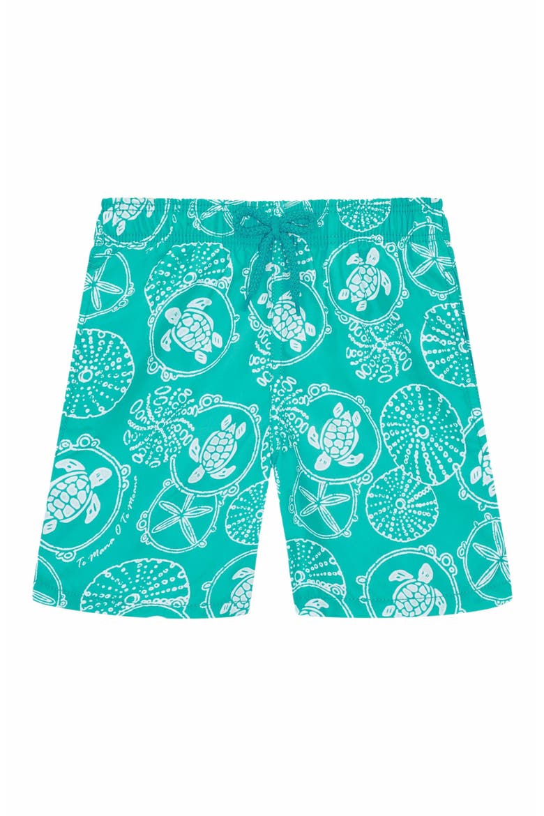 Kids' Oursins Bicolor Swim Shorts, Main, color, VERT DISCO