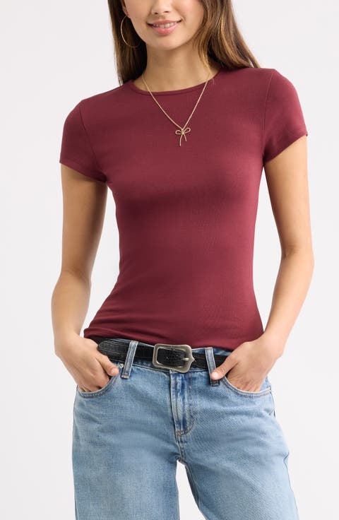 Stretch Cotton Blend Baby Tee