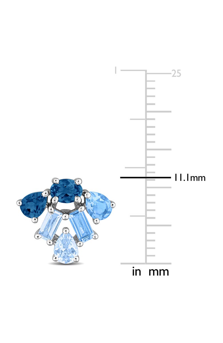 DELMAR Mixed Blue Topaz Stud Earrings, Alternate, color, Blue