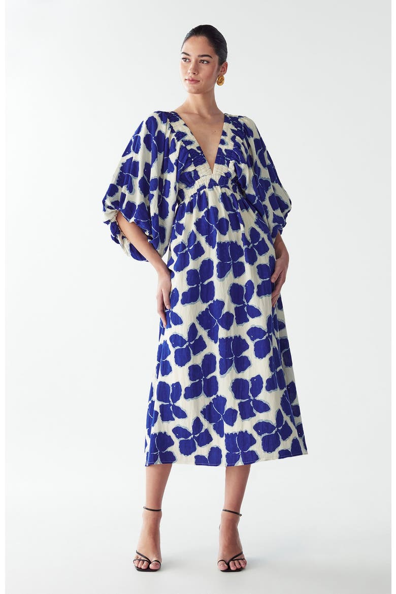 Vera Midi Dress, Alternate, color, Blue Wildflower