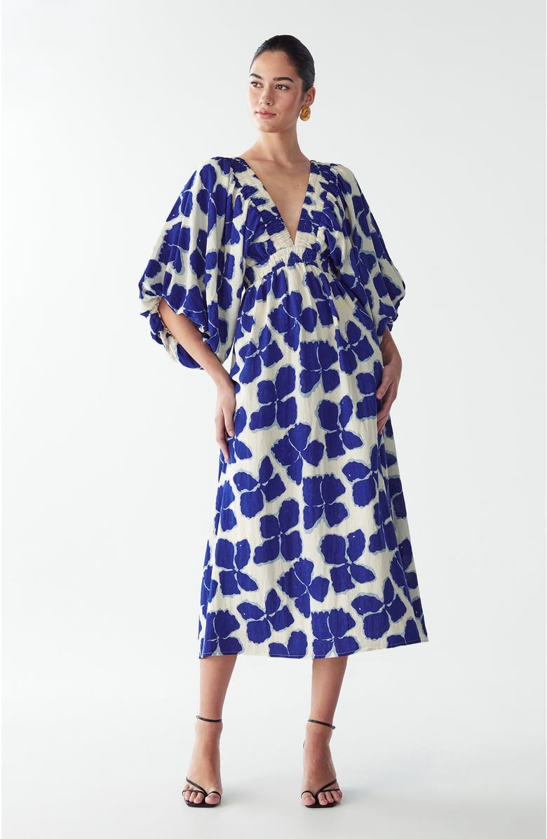 ST MRLO Vera Midi Dress, Alternate, color, Blue Wildflower