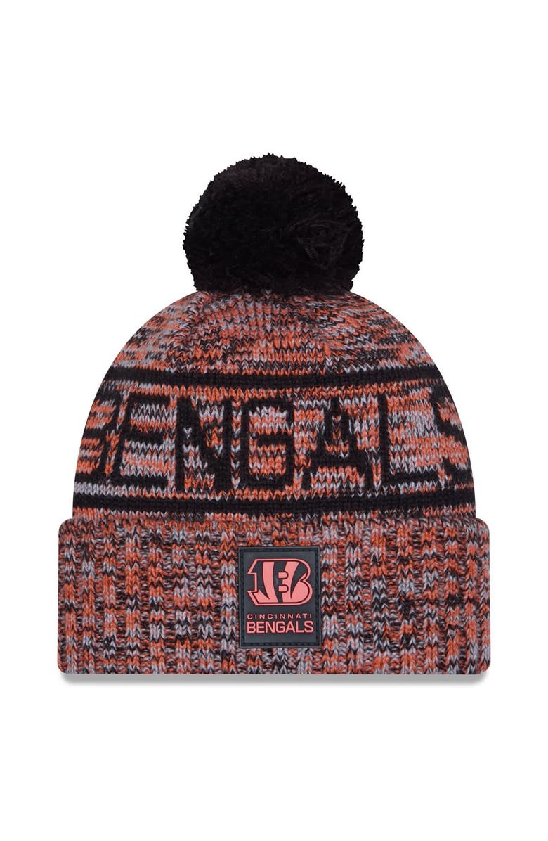 New Era Men's New Era Orange Cincinnati Bengals 2025 Sideline Cold Weather Cuffed Knit Hat with Pom, Main, color, Orange