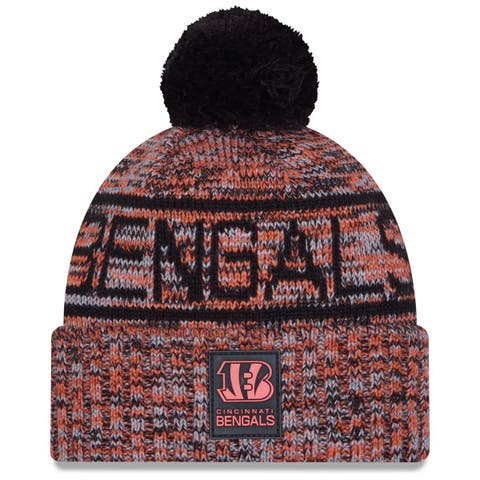 Men's New Era Orange Cincinnati Bengals 2025 Sideline Cold Weather Cuffed Knit Hat with Pom