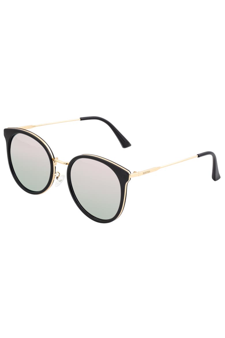 Brielle Polarized Sunglasses, Main, color, Black/Rose Gold