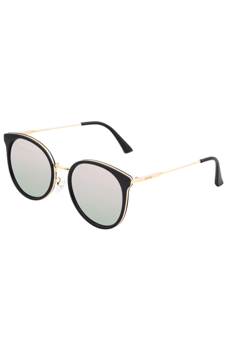 BERTHA Brielle Polarized Sunglasses, Main, color, Black/Rose Gold