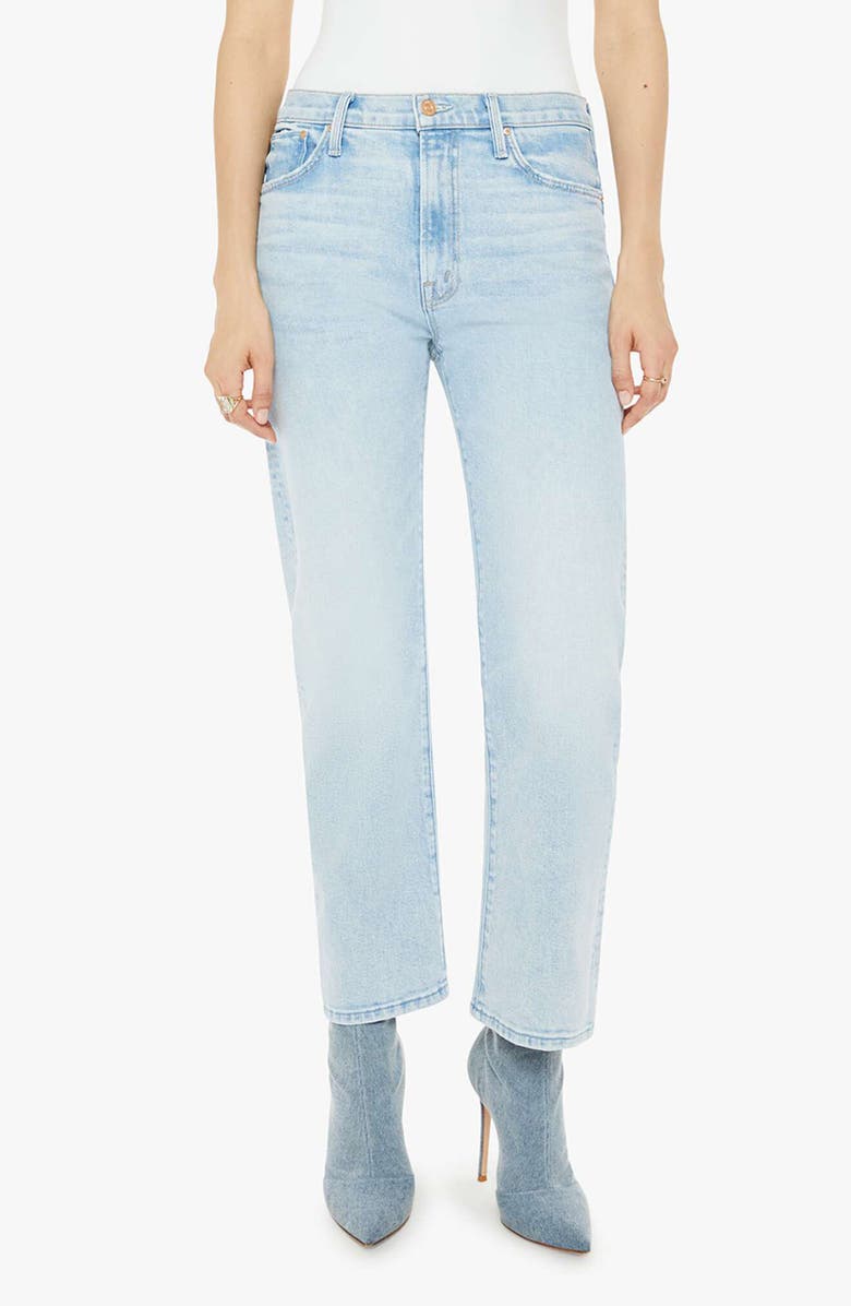 MOTHER The Ditcher Zip Flood Straight Leg Jeans, Main, color, Light As A Feather