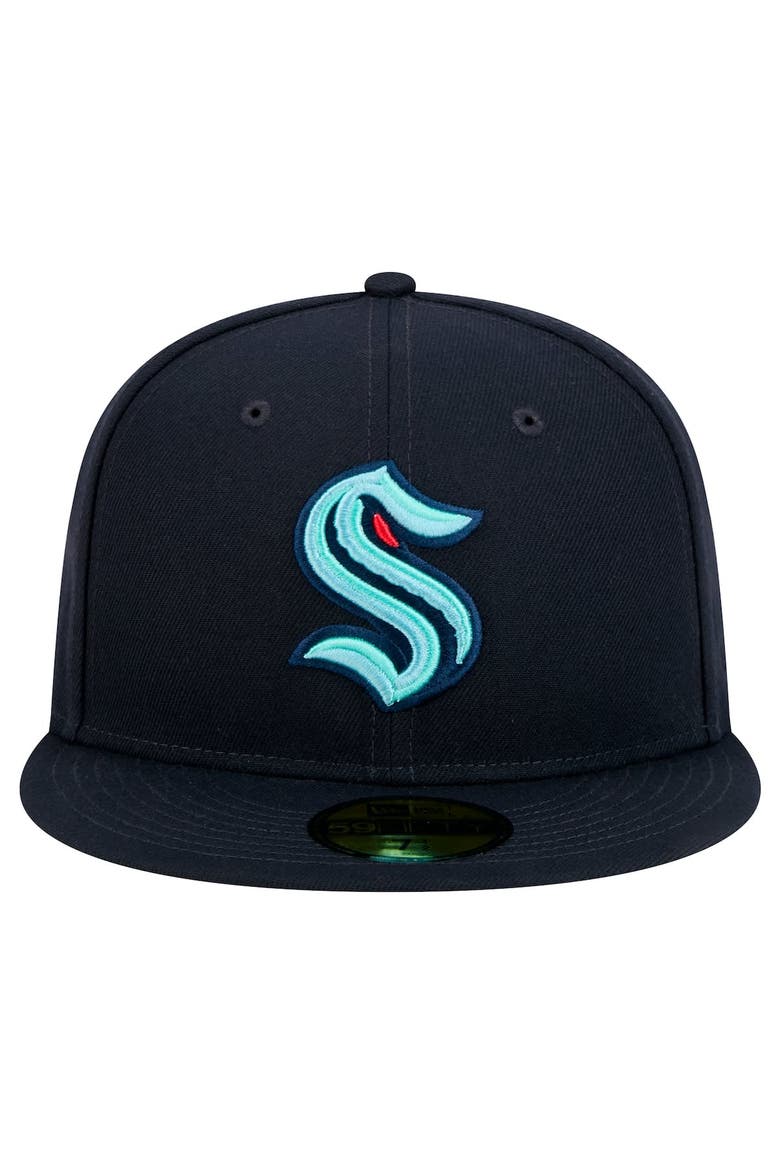Men's New Era Deep Sea Blue Seattle Kraken Core 59FIFTY Fitted Hat, Alternate, color, Navy