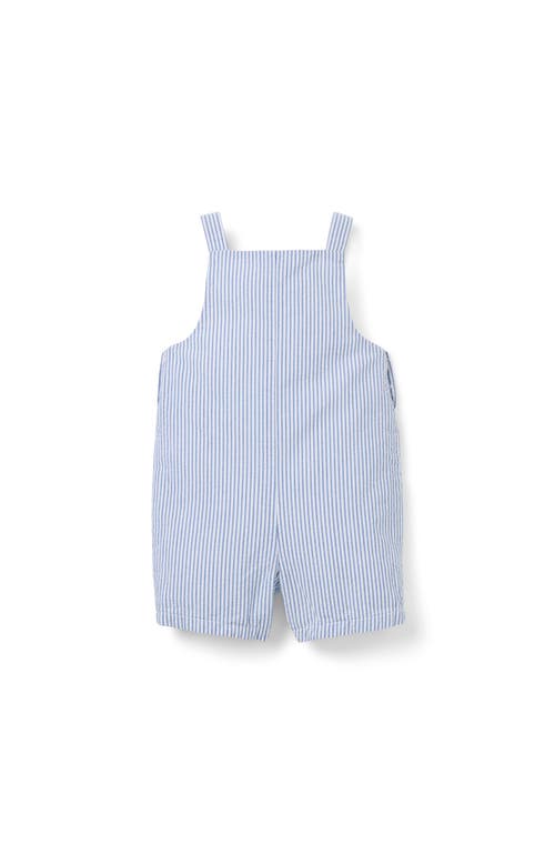 Janie And Jack Striped Seersucker Overall In Blue