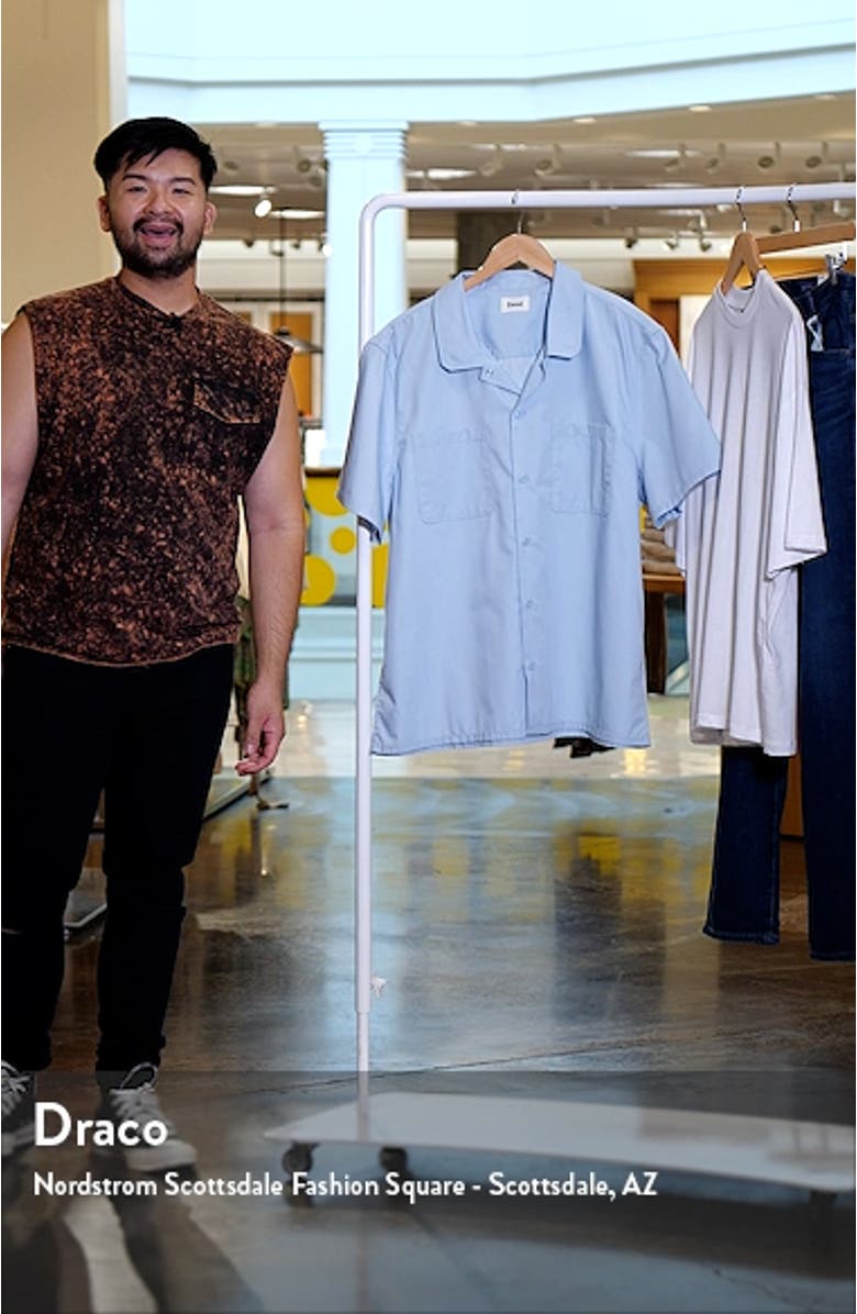 Logo Back Short Sleeve Button-Up Work Shirt, sales video thumbnail