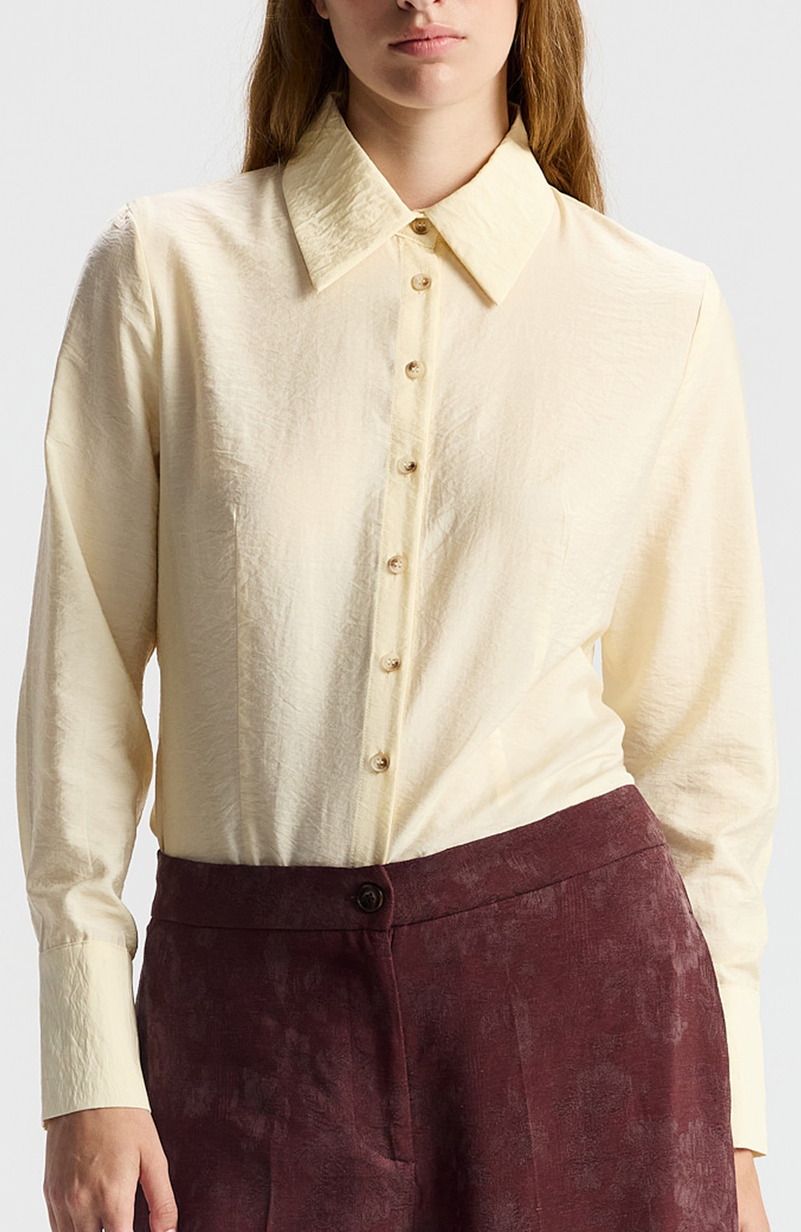 Ronen Chen Shirley Satin Button-down Shirt (Women) | Nordstrom
