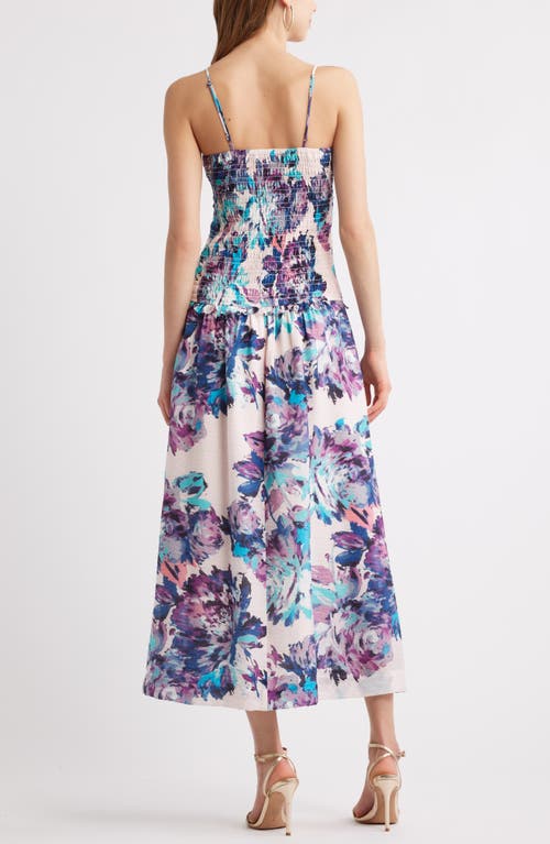 Chelsea28 Smocked Drop Waist Midi Dress In Multi